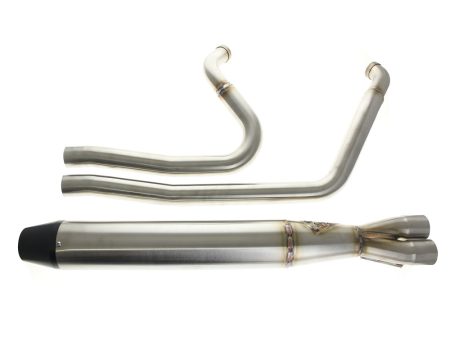 Full Length 2-into-1 Exhaust with Billet End Cap - Stainless Steel. Fits Touring 1995-2016. Sawicki Speed