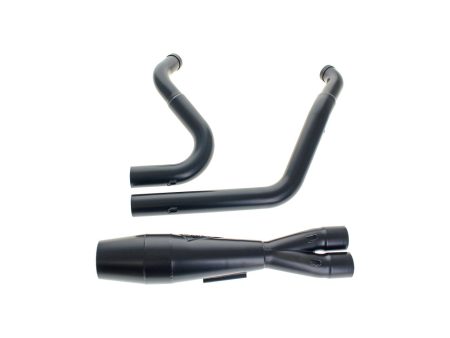 Shorty 2-into-1 Exhaust with Welded End Cap - Black. Fits Touring 1995-2016. Sawicki Speed