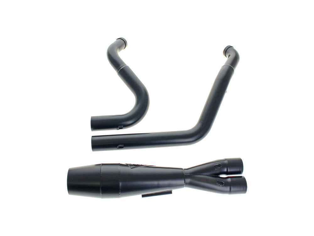 Shorty 2-into-1 Exhaust with Welded End Cap - Black. Fits Touring 1995-2016. Sawicki Speed