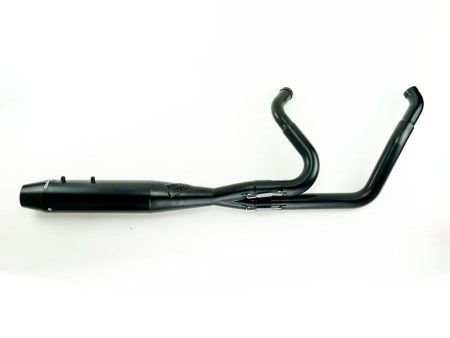 Mid Length 2-into-1 Exhaust with Welded End Cap - Black. Fits Touring 1995-2016. Sawicki Speed