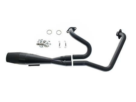 Shorty 2-into-1 Exhaust with Welded End Cap - Black. Fits Indian Challenger 2020up. Sawicki Speed