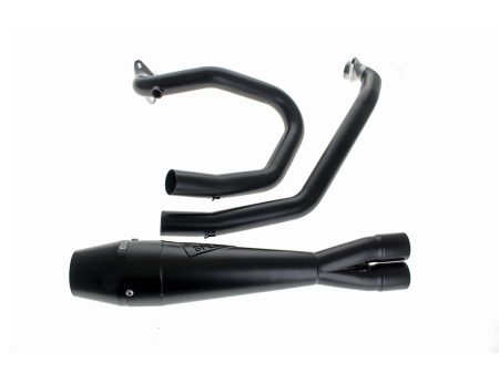 Shorty 2-into-1 Exhaust with Billet End Cap - Black. Fits Indian Scout 2015-2024 Sawicki Speed