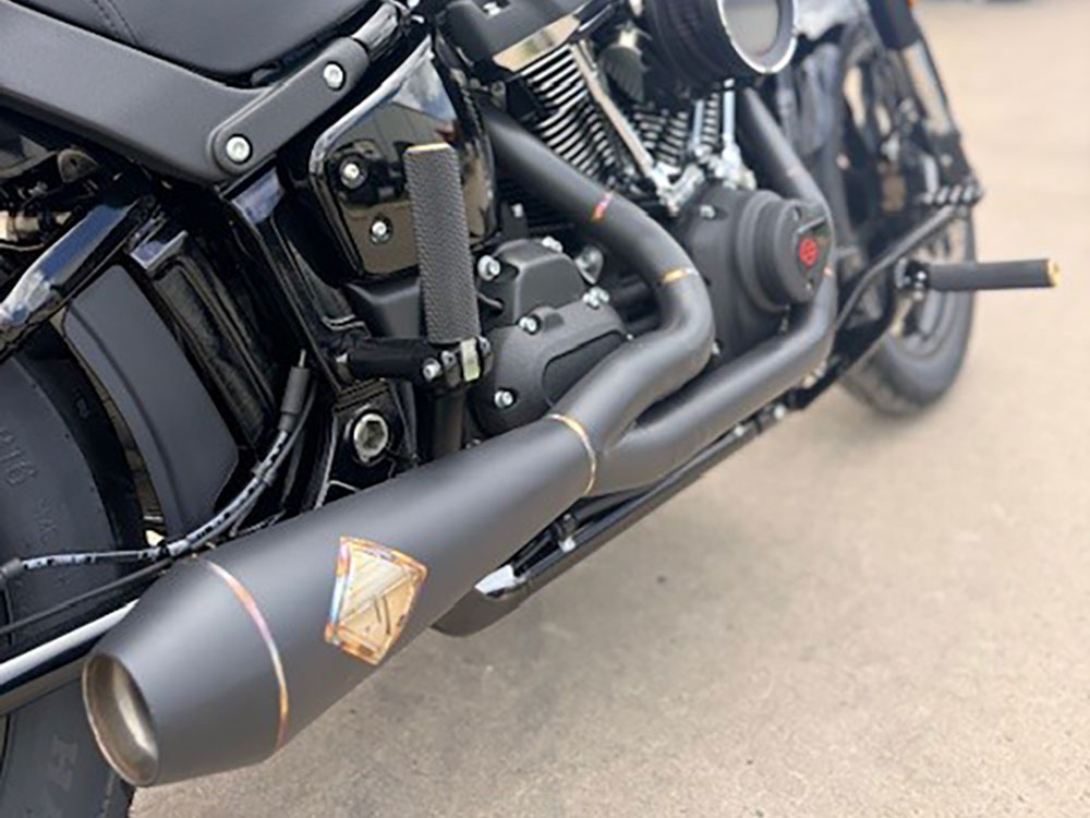2-into-1 LaneSplitter Exhaust - Black Onyx. Fits Softail 2018up Non-240 Rear Tyre Models. SP Concepts EXHAUST - Image 2