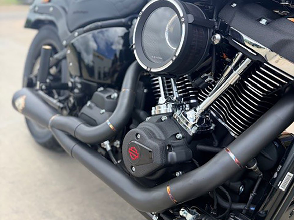 2-into-1 LaneSplitter Exhaust - Black Onyx. Fits Softail 2018up Non-240 Rear Tyre Models. SP Concepts EXHAUST - Image 3
