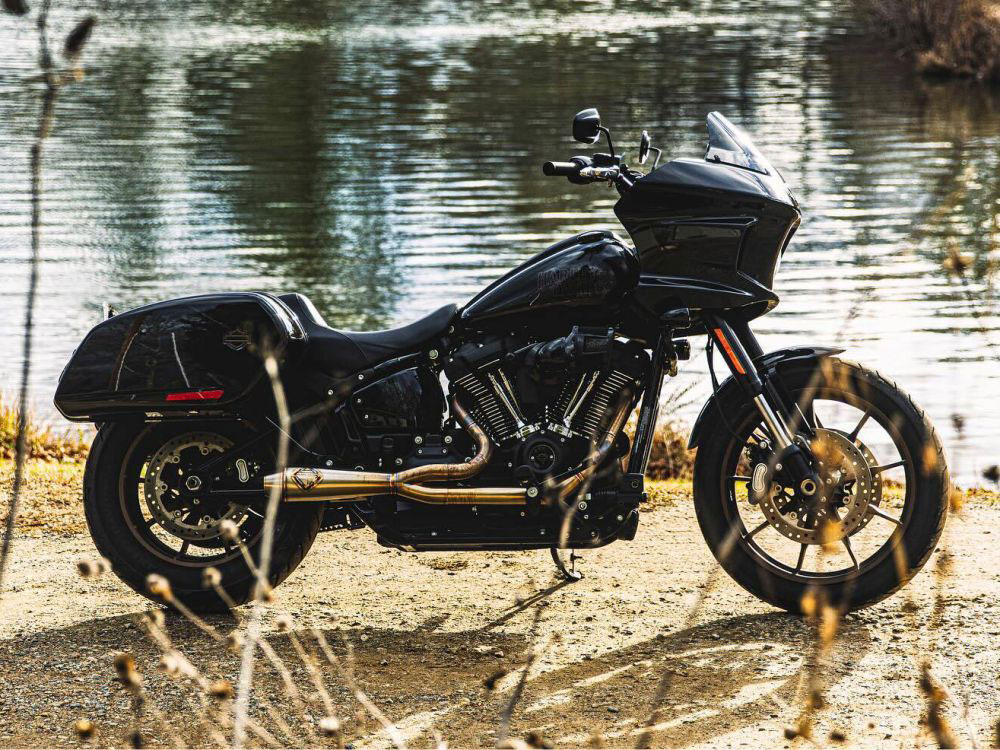 2-into-1 LaneSplitter Exhaust - Stainless Steel. Fits Softail 2018up Non-240 Rear Tyre Models. SP Concepts EXHAUST