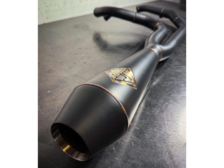 2-into-1 4.5in. Big Bore Exhaust - Black Onyx. Fits Softail 2018up Non-240 Rear Tyre Models. SP Concepts EXHAUST