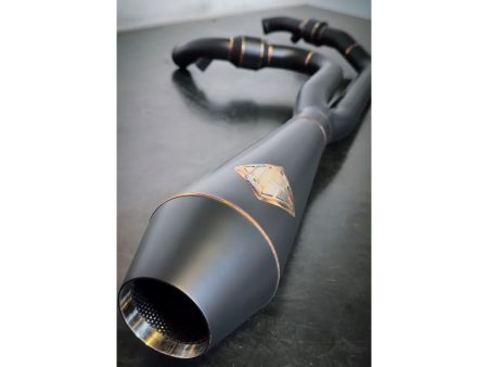 2-into-1 4.5in. Big Bore Exhaust With ProFlo Headers - Black Onyx. Fits Softail 2018up Non-240 Rear Tyre Models. SP Concepts EXHAUST