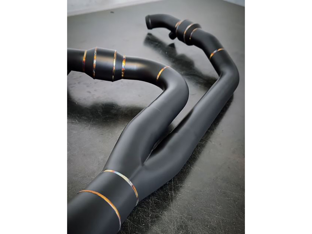 2-into-1 4.5in. Big Bore Exhaust With ProFlo Headers - Black Onyx. Fits Softail 2018up Non-240 Rear Tyre Models. SP Concepts EXHAUST - Image 2