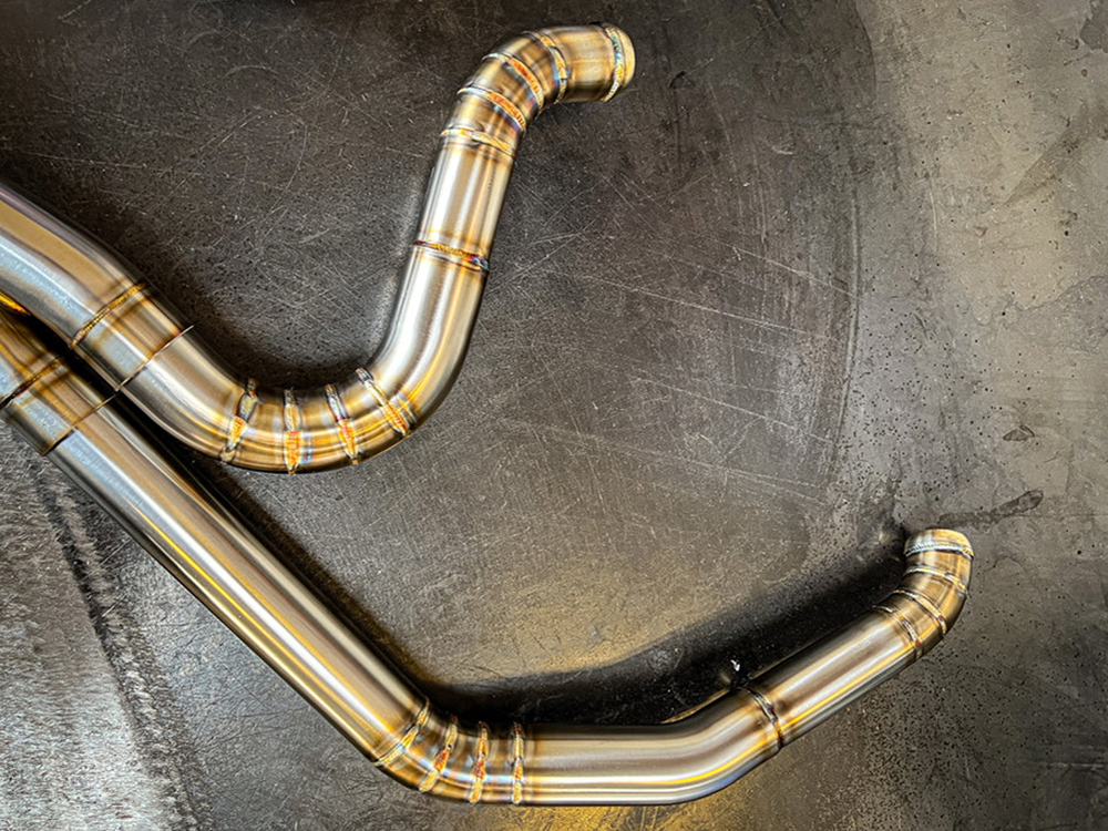 2-into-1 4.5in. Works Edition Big Bore Exhaust - Stainless Steel. Fits Softail 2018up Non-240 Rear Tyre Models. SP Concepts EXHAUST - Image 2