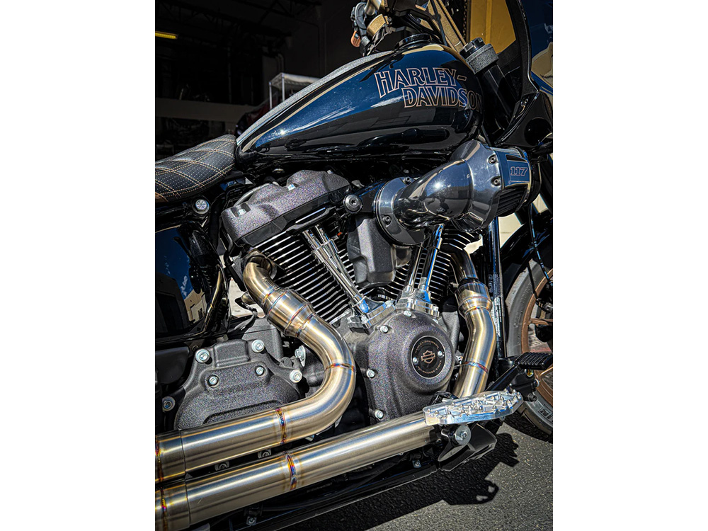 2-into-1 Elsinore Mid Length Exhaust With ProFlo Headers - Stainless Steel. Fits Softail 2018up Non-240 Rear Tyre Models SP Concepts EXHAUST - Image 3