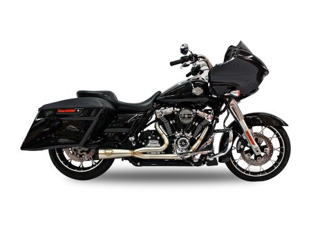 2-into-1 Cutback Exhaust - Stainless Steel with Black End Cap. Fits Touring 2017up. SP Concepts EXHAUST