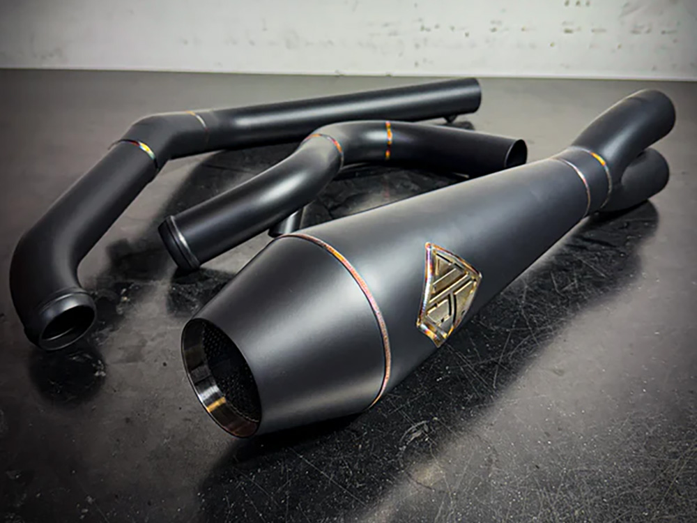 2-into-1 4.5in. Big Bore Exhaust - Black Onyx. Fits Touring 2017up. SP Concepts EXHAUST