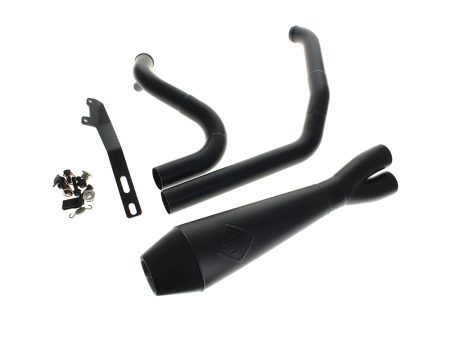 2-into-1 4.5in. Big Bore Exhaust - Black. Fits Touring 2017up. SP Concepts EXHAUST
