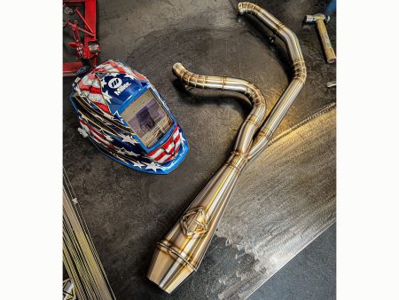 2-into-1 4.5in. Works Edition Big Bore Exhaust - Stainless Steel. Fits Touring 2017up. SP Concepts EXHAUST