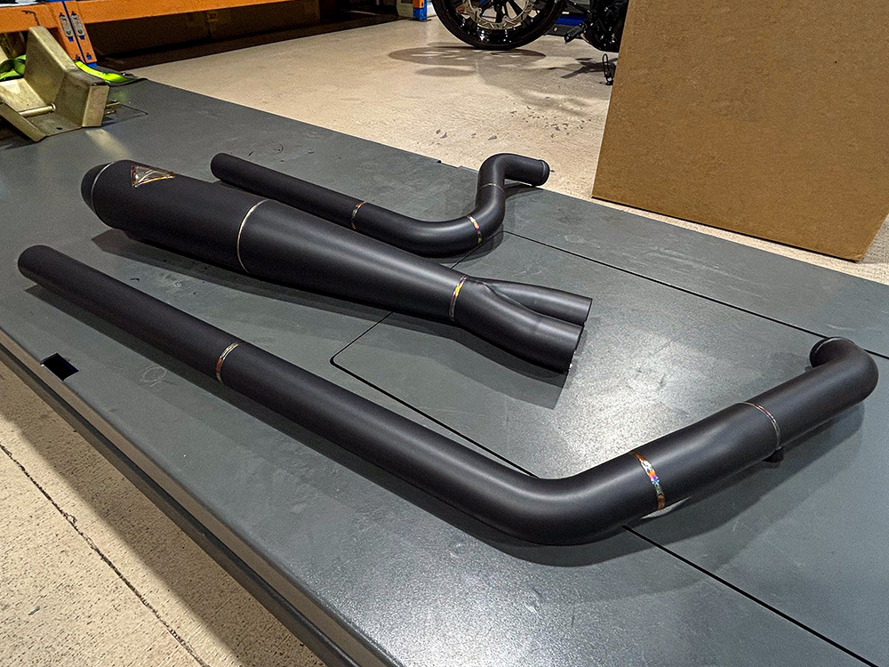 2-into-1 Turnpike Full Length Exhaust - Black Onyx. Fits Touring 2017up. SP Concepts EXHAUST - Image 2
