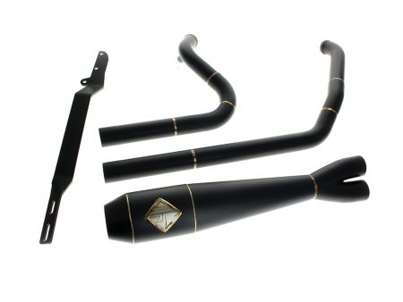 2-into-1 Elsinore Mid Length Exhaust - Black Onyx. Fits Touring 2017up SP Concepts EXHAUST