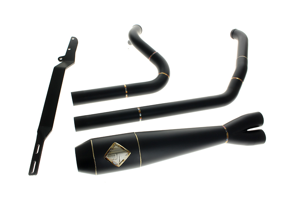 2-into-1 Elsinore Mid Length Exhaust - Black Onyx. Fits Touring 2017up SP Concepts EXHAUST