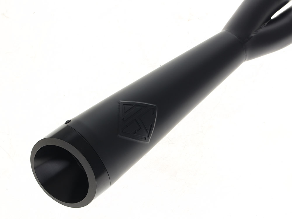 2-into-1 Cutback Exhaust - Black with Black End Cap. Fits Dyna 2006-2017 SP Concepts EXHAUST - Image 2
