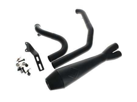 2-into-1 4.5in. Big Bore Exhaust - Black. Fits Dyna 2006-2017 SP Concepts EXHAUST