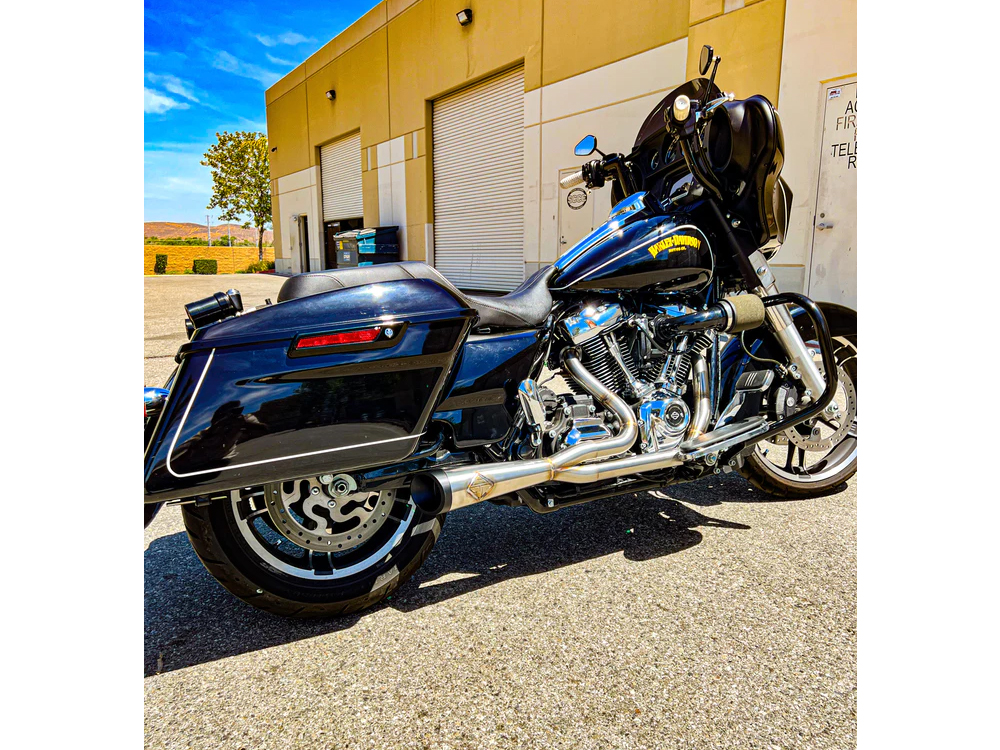 2-into-1 Cutback Exhaust - Stainless Steel with Black End Cap. Fits Touring 1995-2016 SP Concepts EXHAUST - Image 2