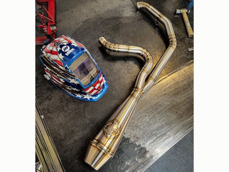 2-into-1 4.5in. Works Edition Big Bore Exhaust - Stainless Steel. Fits Touring 1995-2016 SP Concepts EXHAUST