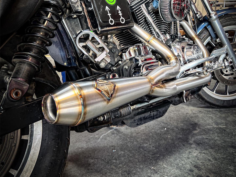 2-into-1 LaneSplitter Exhaust - Stainless Steel. Fits Dyna 1999-2005 SP Concepts EXHAUST - Image 2