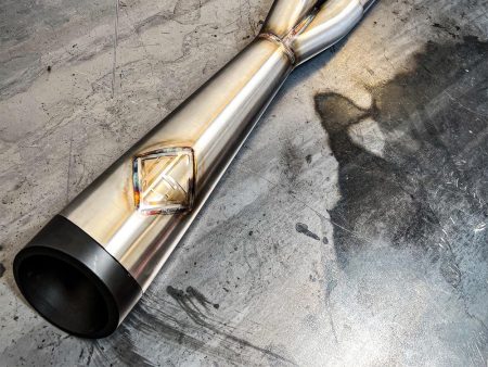 2-into-1 Cutback Exhaust - Stainless Steel with Black End Cap. Fits Dyna 1999-2005 SP Concepts EXHAUST