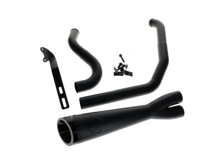 2-into-1 Cutback Exhaust - Black with Black End Cap. Fits Dyna 1999-2005 SP Concepts EXHAUST