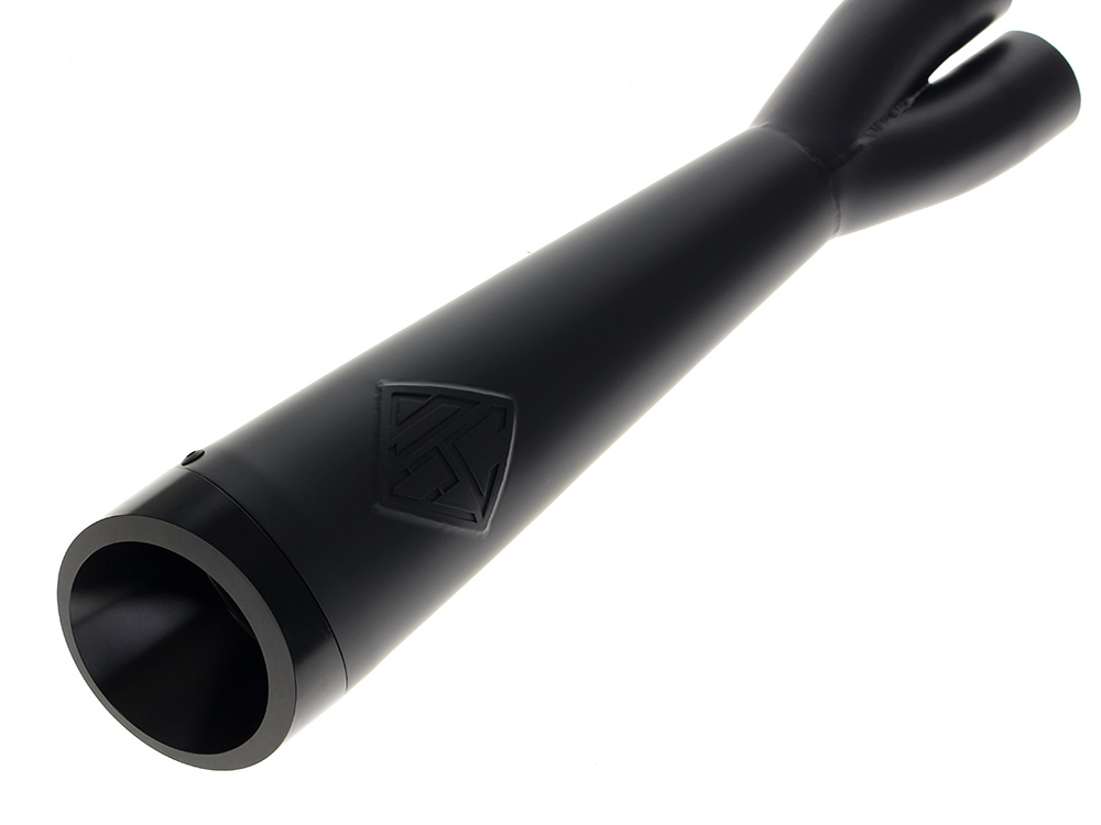 2-into-1 Cutback Exhaust - Black with Black End Cap. Fits Dyna 1999-2005 SP Concepts EXHAUST - Image 2
