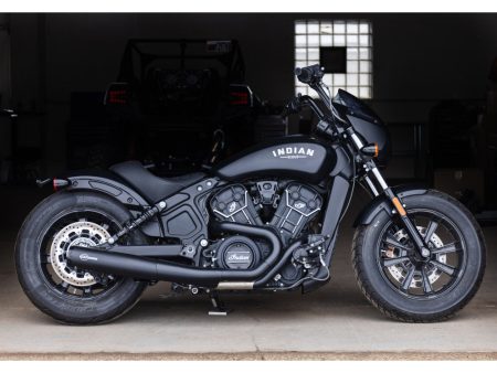 Grand National 2-into-1 Exhaust - Black with Black End Cap. Fits Indian Scout 2015-2024 S&S