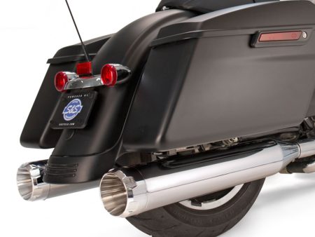 4-1/2in. Mk45 Slip-On Mufflers - Chrome with Chrome Thruster End Caps. Fits Touring 1995-2016. S&S