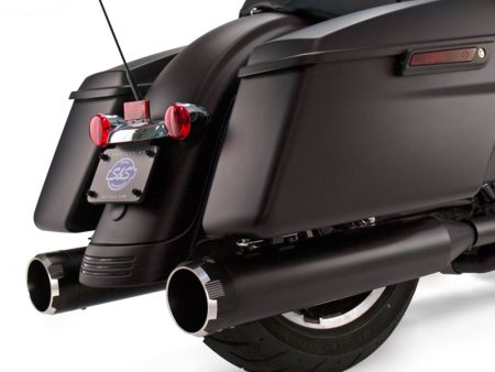 4-1/2in. Mk45 Slip-On Mufflers - Black with Black Thruster End Caps. Fits Touring 1995-2016. S&S