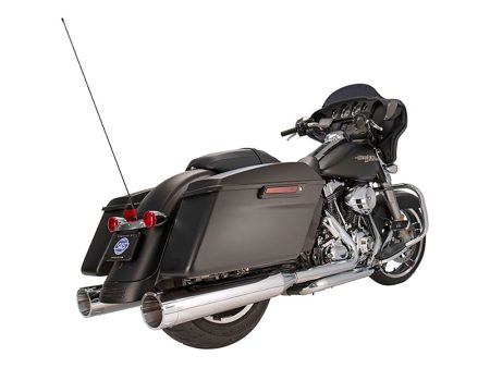 4-1/2in. Mk45 Slip-On Mufflers - Chrome with Chrome Tracer End Caps. Fits Touring 1995-2016. S&S
