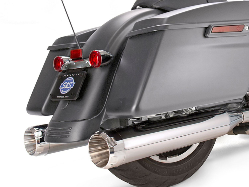 4-1/2in. Mk45 Slip-On Mufflers - Chrome with Chrome Thruster End Caps. Fits Touring 2017up. S&S