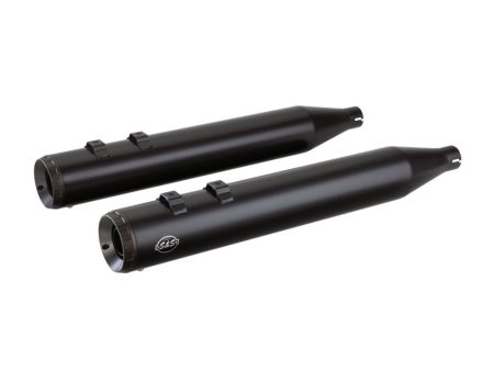 4in. Grand National Slip-On Mufflers - Black with Black End Caps. Fits Touring 2017up. S&S
