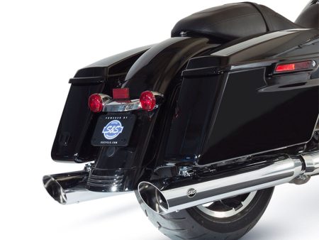 4in. Grand National Slash Cut Slip-On Mufflers - Chrome. Fits Touring 2017up. S&S