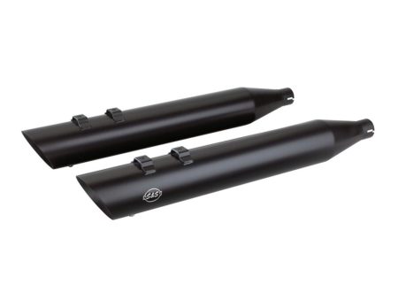 4in. Grand National Slash Cut Slip-On Mufflers - Black. Fits Touring 2017up. S&S