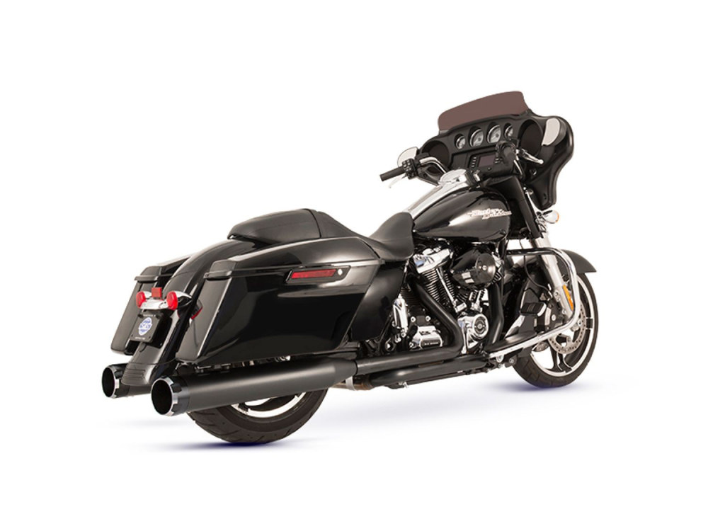 El Dorado 2-into-2 Dual Exhaust - Black with Black Thruster End Caps. Fits Touring 2017up. S&S