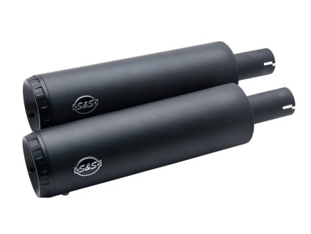 4in. Grand National Slip-On Mufflers - Black. Fits Fat Bob 2018-2024 S&S