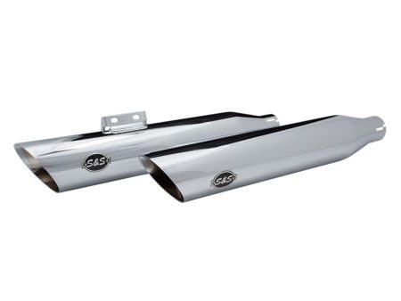 3-1/2in. Slash Cut Slip-On Mufflers - Chrome. Fits Softail Slim, Street Bob, Standard & Low Rider Models 2018-2024 & Breakout & Fat Boy 2018up S&S