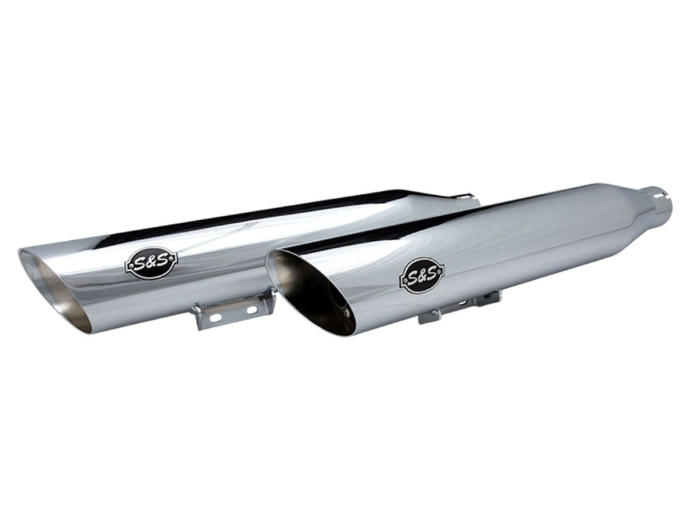 3-1/2in. Slash Cut Slip-On Mufflers - Chrome. Fits Heritage Classic 2018-2024 & Deluxe 2018-2020 S&S - Image 3