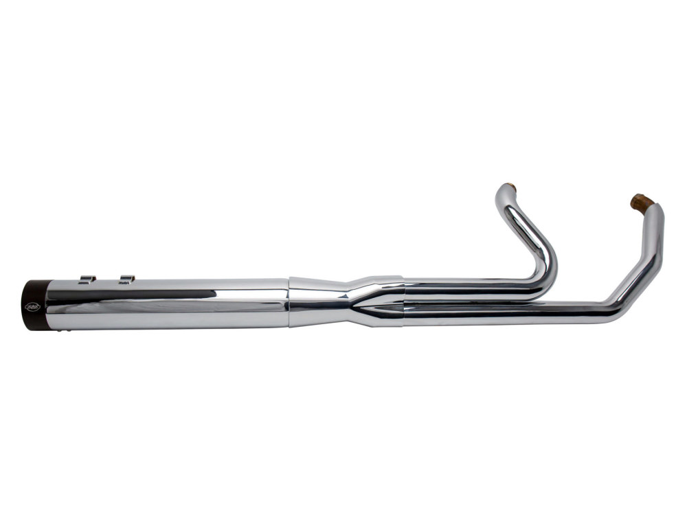 2-into-1 Sidewinder Exhaust - Chrome with Black End Cap. Fits Touring 1995-2016. S&S - Image 3