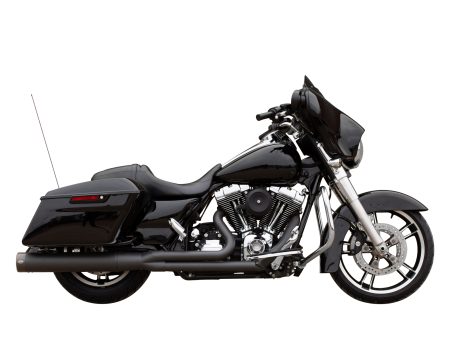 2-into-1 Sidewinder Exhaust - Black with Black End Cap. Fits Touring 1995-2016. S&S