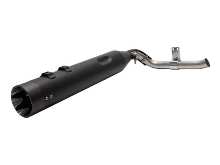 Shadow Pipe for S&S Sidewinder 2-into-1 Exhaust - Black with Black End Cap. Fits Touring 2009up. S&S