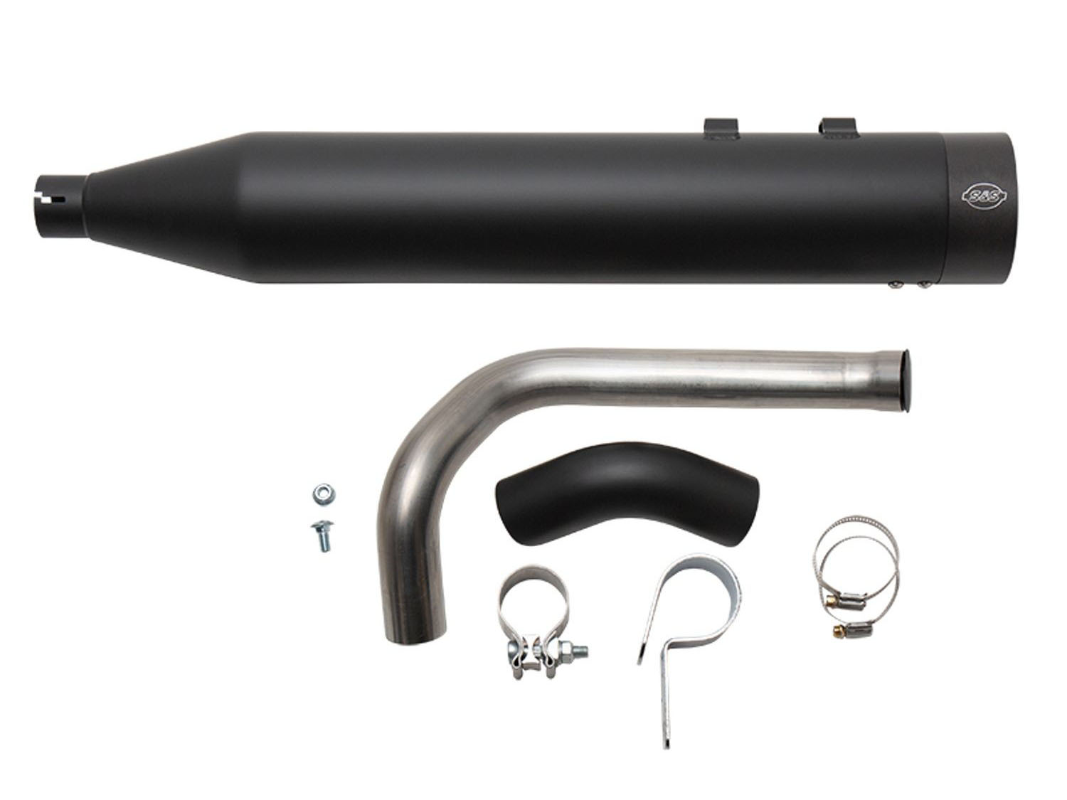 Shadow Pipe for S&S Sidewinder 2-into-1 Exhaust - Black with Black End Cap. Fits Touring 2009up. S&S - Image 2
