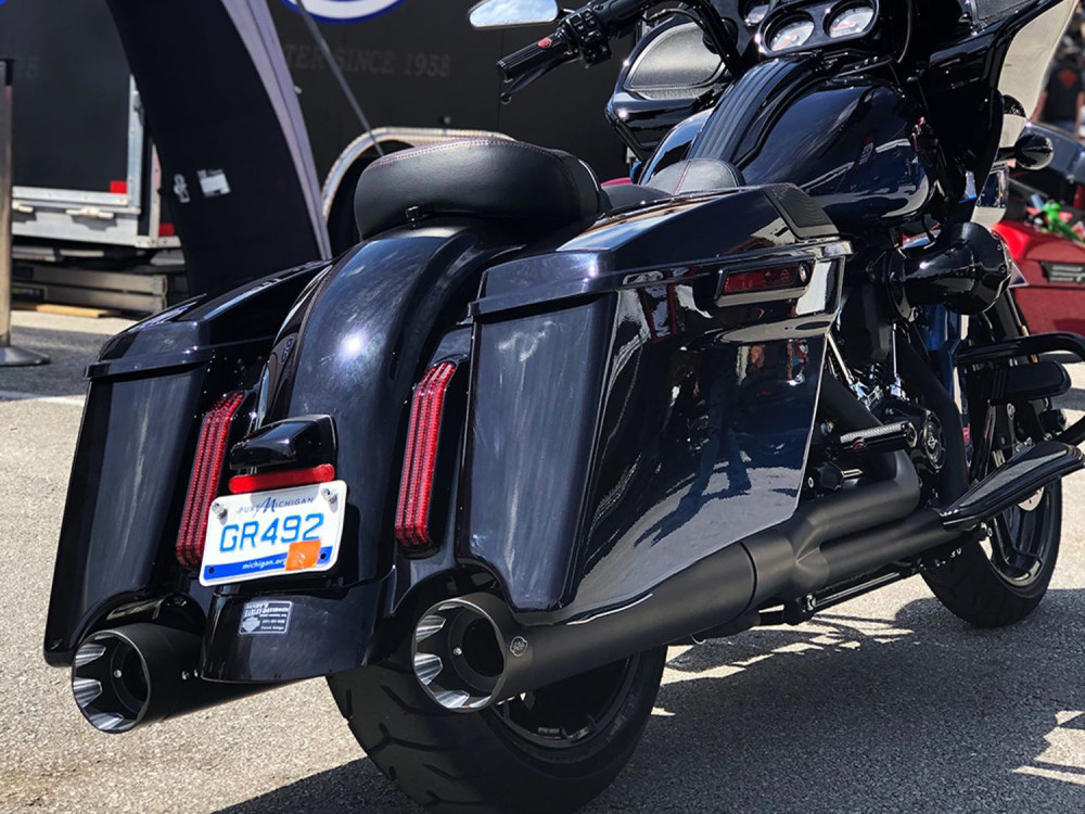 Shadow Pipe for S&S Sidewinder 2-into-1 Exhaust - Black with Black End Cap. Fits Touring 2009up. S&S - Image 4