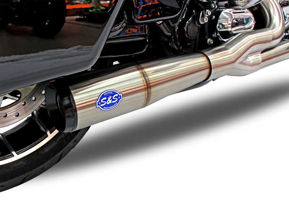 2-into-1 Diamondback Exhaust - Stainless with Black End Cap. Fits Touring 2017up. S&S - Image 4