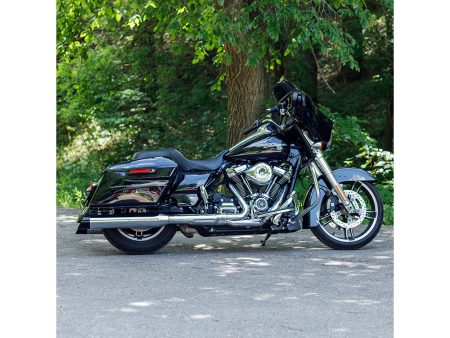 4-1/2in. Mk45 Slash Cut Slip-On Mufflers - Chrome with Black Cutlass End Caps. Fits Touring 2017up. S&S