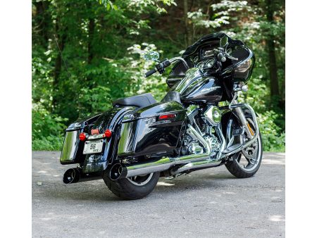 4-1/2in. Mk45 Slip-On Mufflers - Chrome with Black Cutlass End Caps. Fits Touring 1995-2016. S&S