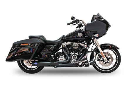 2-into-1 Diamondback Exhaust - Black with Black End Cap. Fits Touring 2017up. S&S